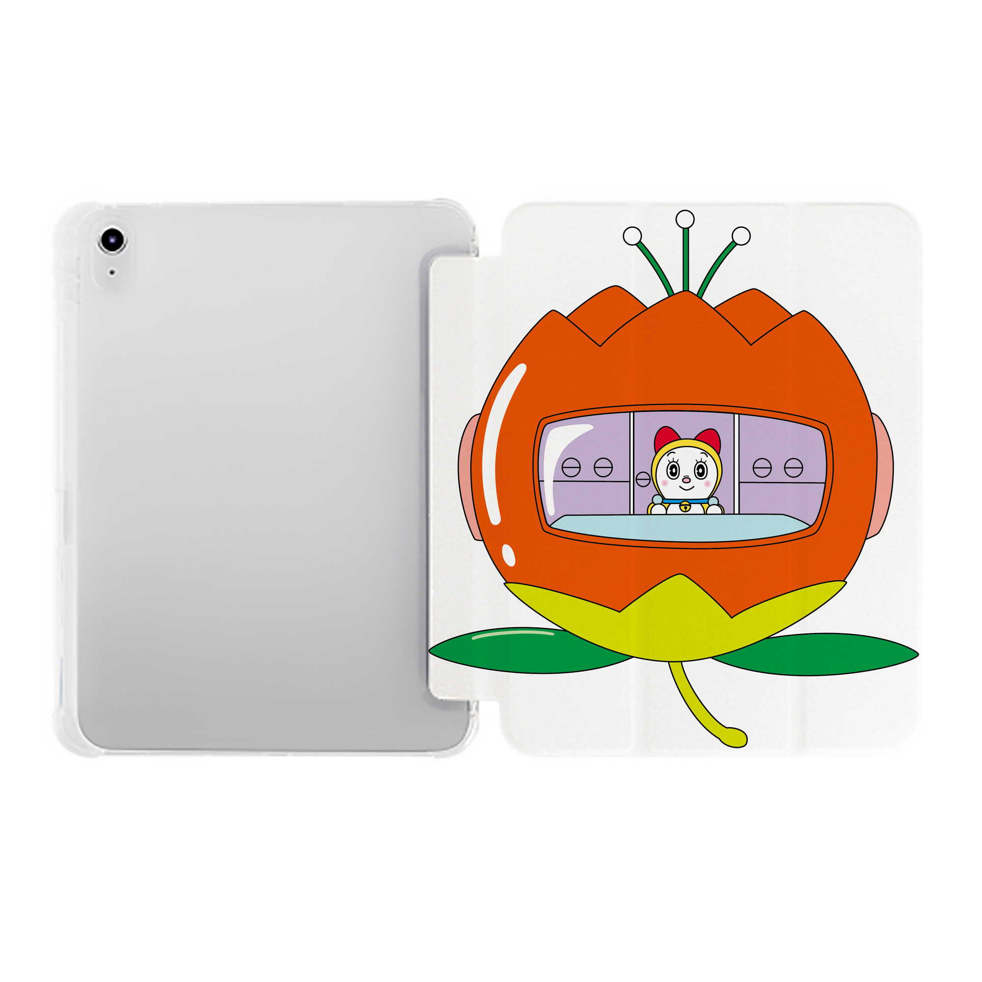 （画像用） ドラえもん ドラミ Doraemon Dorami IPad ケース ペン収納付き 三つ折りスタンド PUレザー×シリコン 対応機種9.5/10.5/10.9インチ